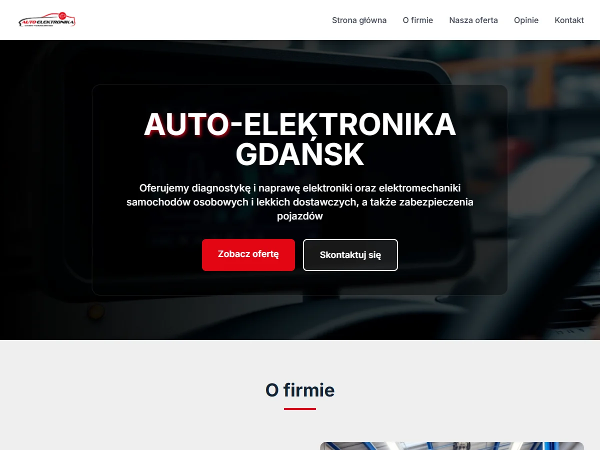 Wariant Klasyczny strony głównej dla Auto-Elektronika